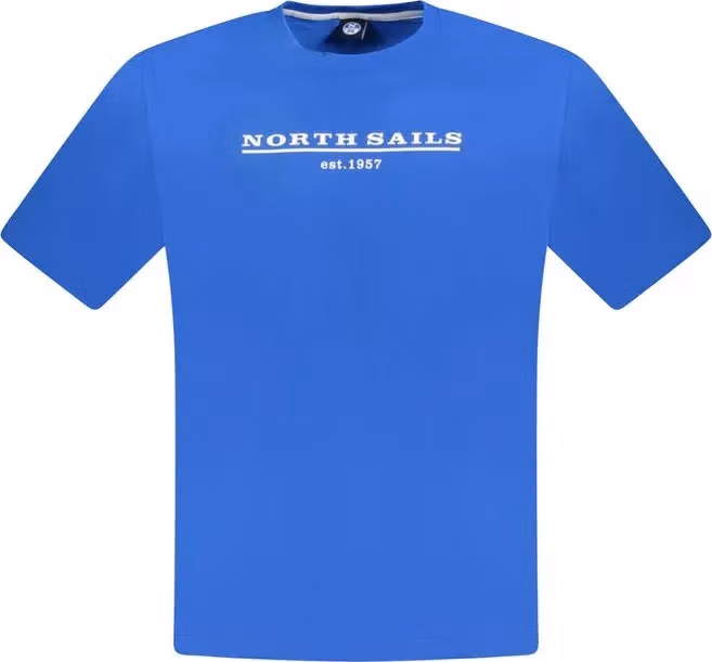 North Sails Blue Cotton Men T-Shirt