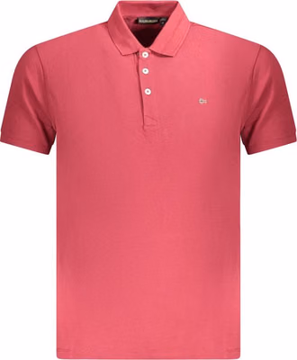 Red Cotton Men Polo Shirt