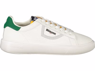 White Polyurethane Men Sneaker