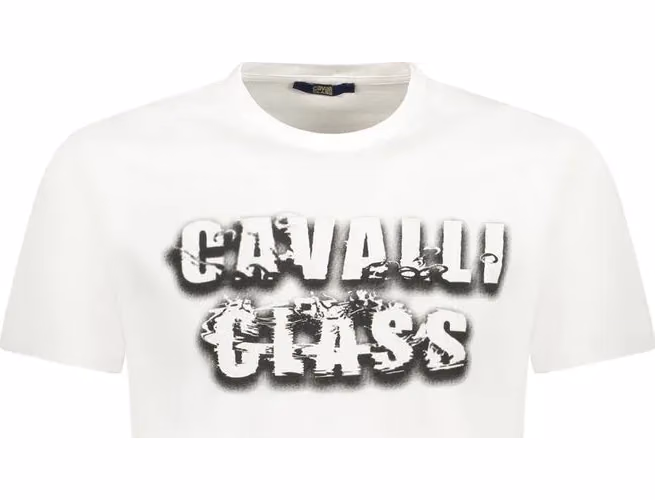 Cavalli Class Bianco Cotton Men T-Shirt