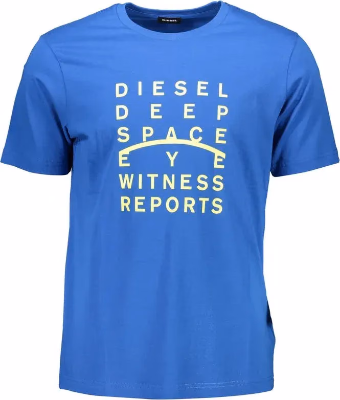 Diesel Blu Cotton Men T-Shirt