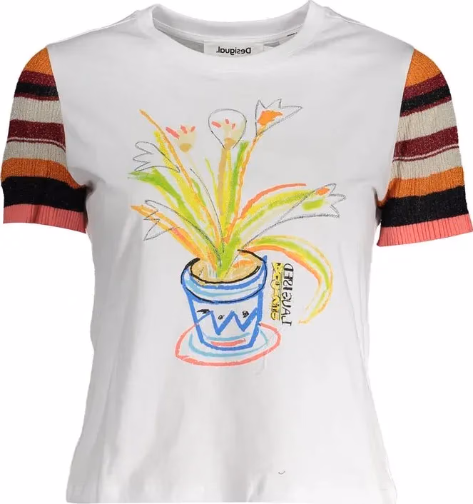 Desigual Bianco Cotton Women T-Shirt