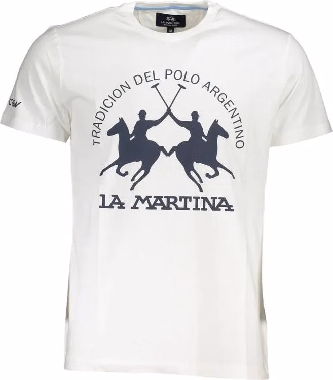 La Martina White Cotton Men T-Shirt