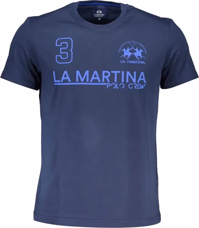 La Martina Blue Cotton Men T-Shirt