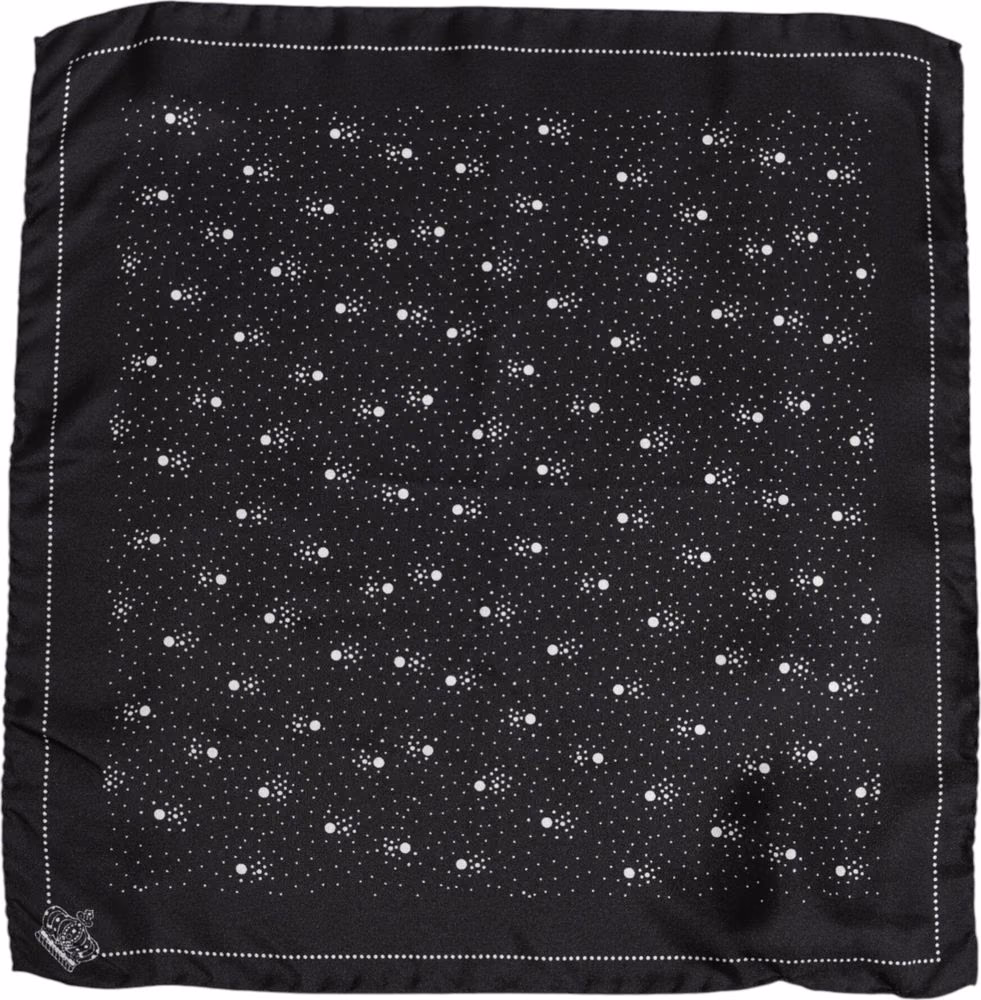 Dolce & Gabbana Black White Printed Square Men Foulard Scarf