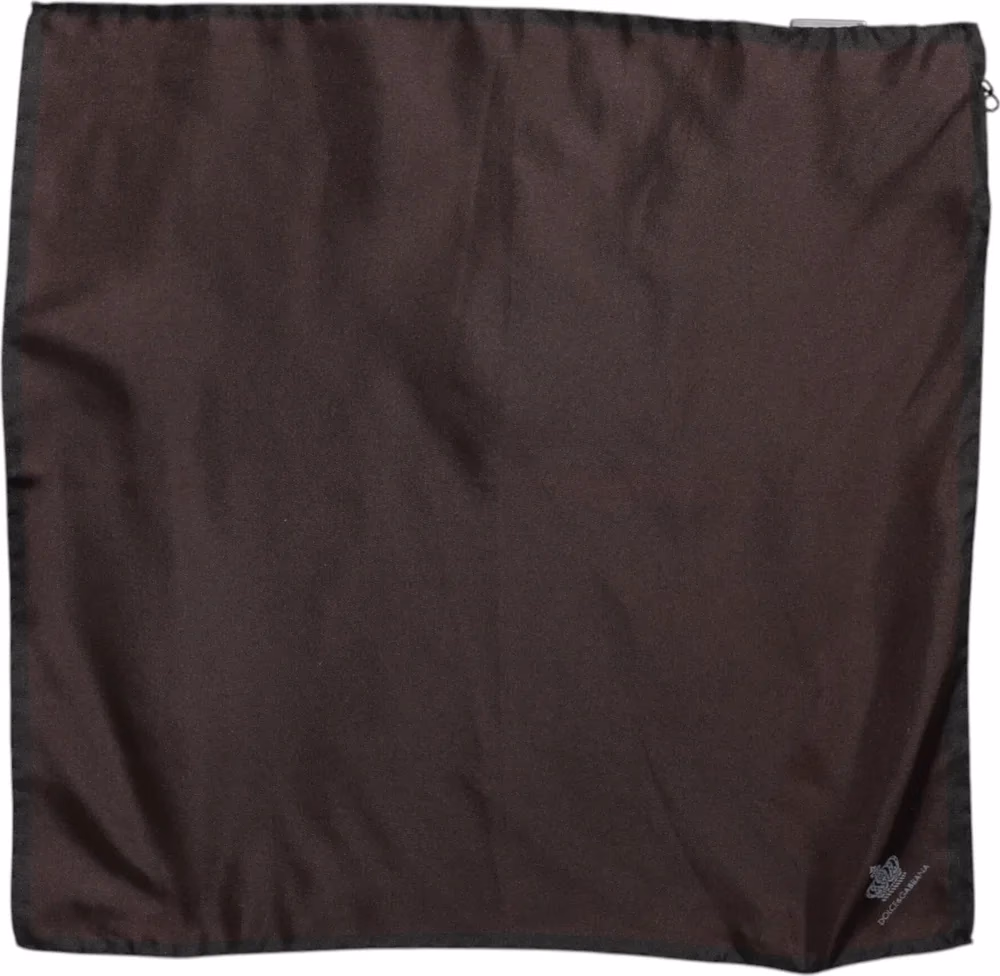 Dolce & Gabbana Brown DG Crown Silk Square Men Foulard Scarf