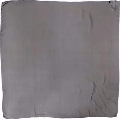 Gray Black Silk Square Women Foulard Scarf