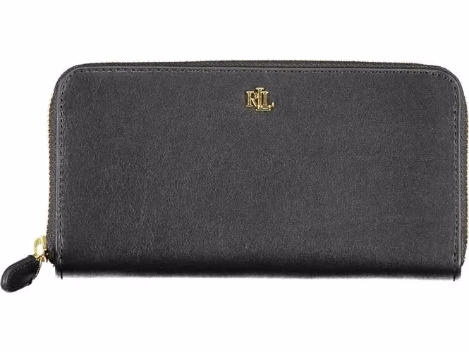 Ralph Lauren Black Leather Women Wallet