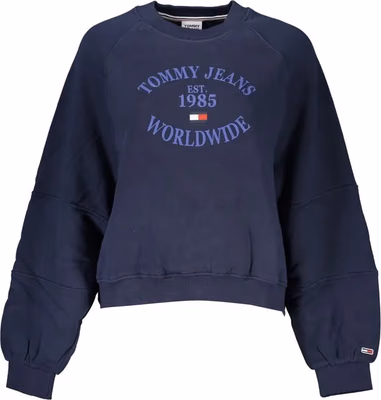 Blue Cotton Women Sweatshirt
