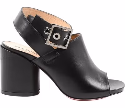 Black Leather High Heel Pumps