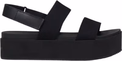 Black Organic Cotton Platform Sandals