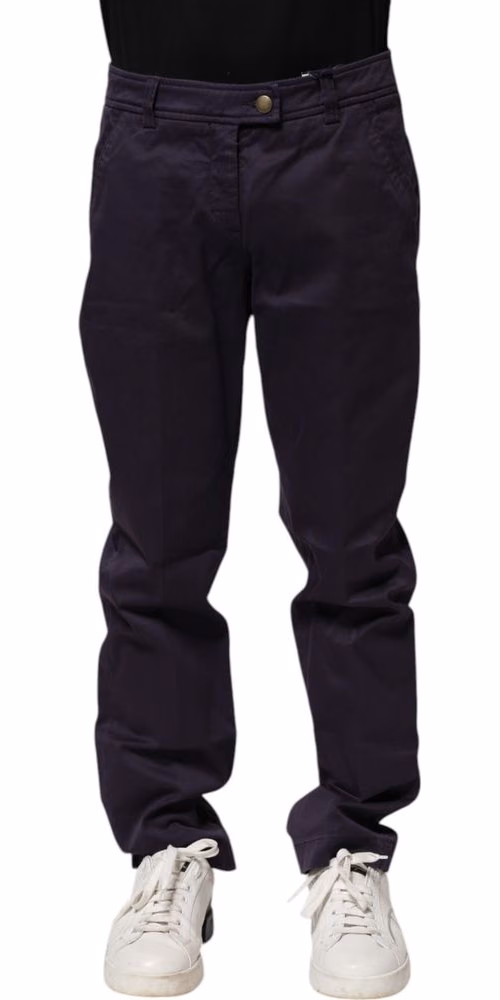 Incotex Dark Purple Mid Waist Casual Straight Pants