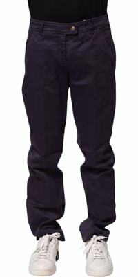 Dark Purple Mid Waist Casual Straight Pants