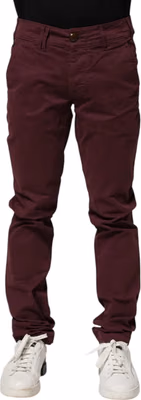 Maroon Cotton Stretch Skinny Fit Men Denim Jeans