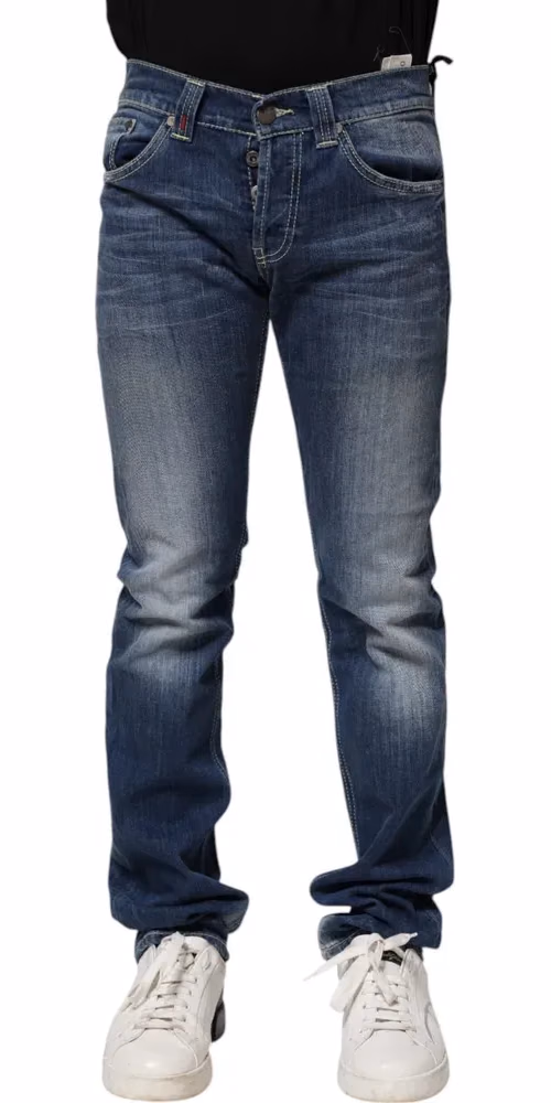 Dondup Blue Washed Skinny Fit Casual Men Denim Jeans