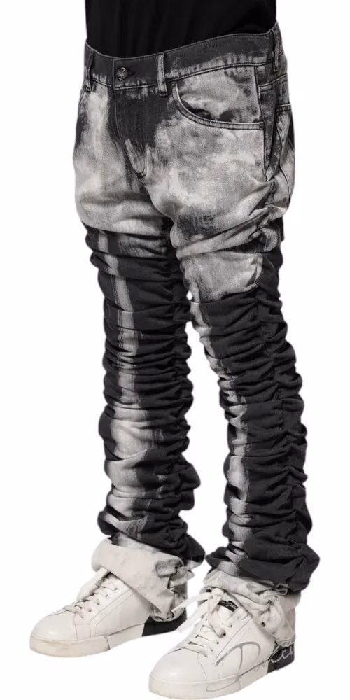 Dolce & Gabbana Dark Gray Tie Dye Straight Denim Jeans