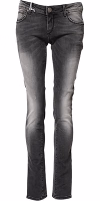 Dark Gray Cotton Slim Fit Denim Low Waist Denim Jeans