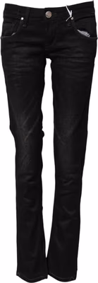 Black Cotton Slim Fit Denim Low Waist Denim Jeans
