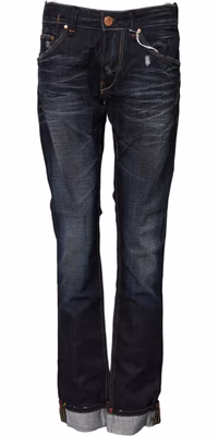 Blue Washed Cotton Mid Waist Flared Denim Jeans