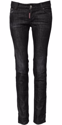 Black Cotton Low Waist Skinny Denim Jeans