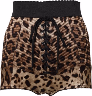 Brown Leopard High Waist Hot Pants Shorts