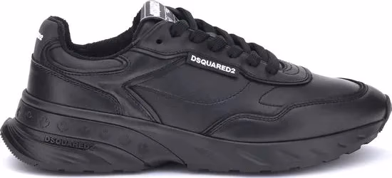 Dsquared² Black Calf Leather Bos Taurus Athletic Sneakers
