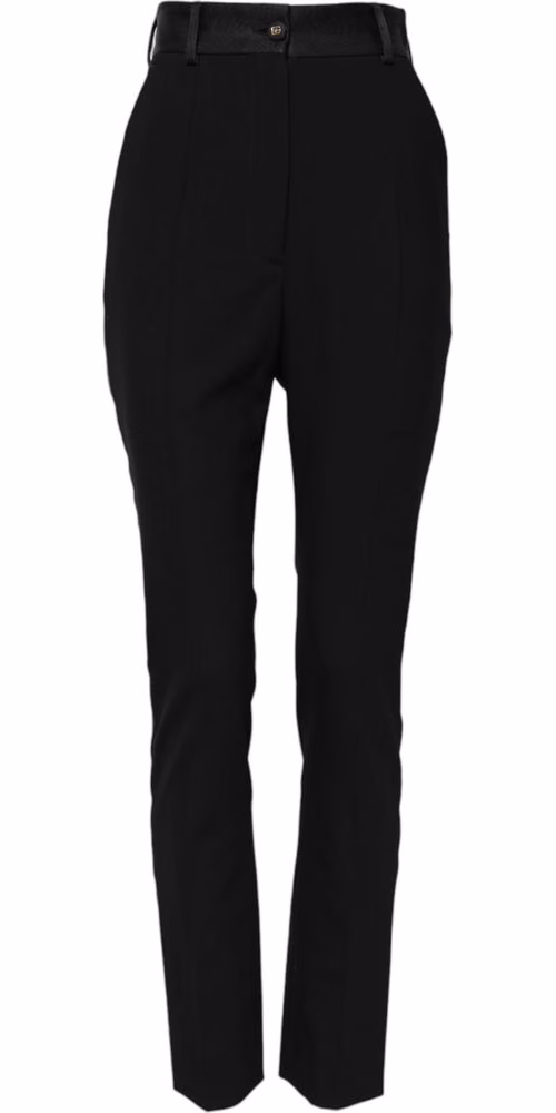 Dolce & Gabbana Black Wool High Waist Skinny Pants
