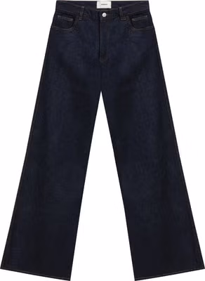 Blue Cotton High-Waisted Jean