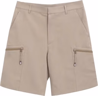 Beige Cotton Cargo Shorts