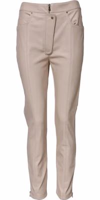 Beige High Waist Tapered Pants