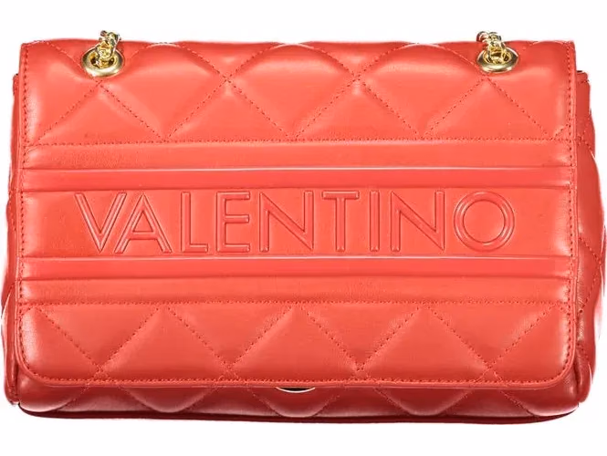 Mario Valentino Rosso Polyurethane Women's Bag with Chain and Internal Pockets