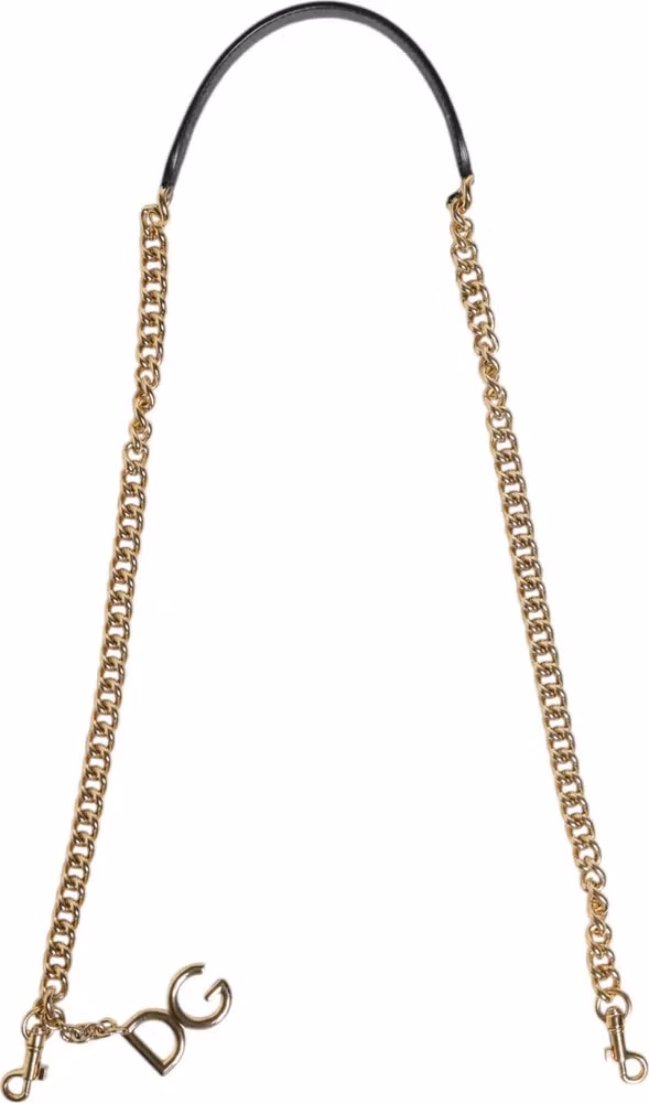 Dolce & Gabbana Brown Leopard Gold Brass Chain Accessory Shoulder Strap