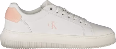 White Polyurethane Women Sneaker