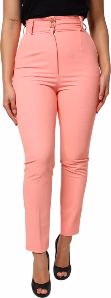 Dolce & Gabbana Pink High Waist Dress Tapered Pants