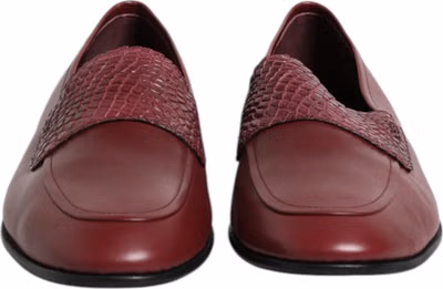 Burgundy Calfskin Leather Formal Slip On Shoes