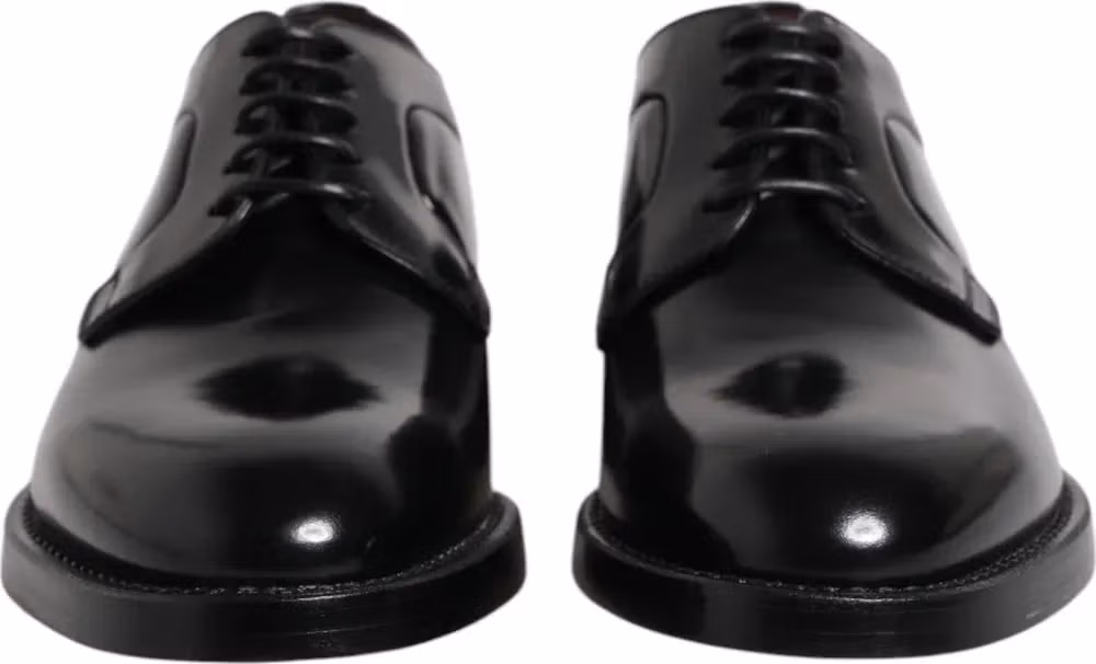 Dolce & Gabbana Black Calf Leather Lace Up Dress Derby Shoes