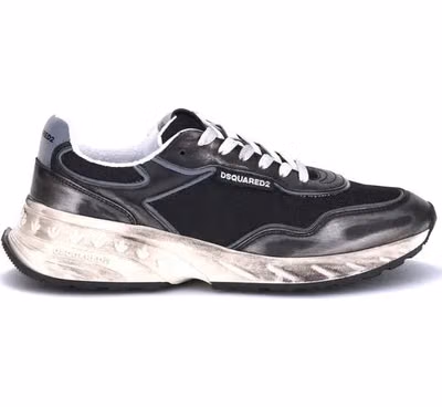 Black Calf Leather Bos Taurus Athletic Sneakers