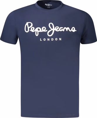 Blue Cotton Men T-Shirt