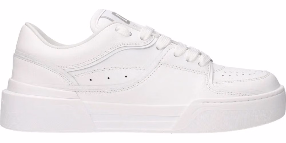 Dolce & Gabbana White Leather Low Top Sneakers