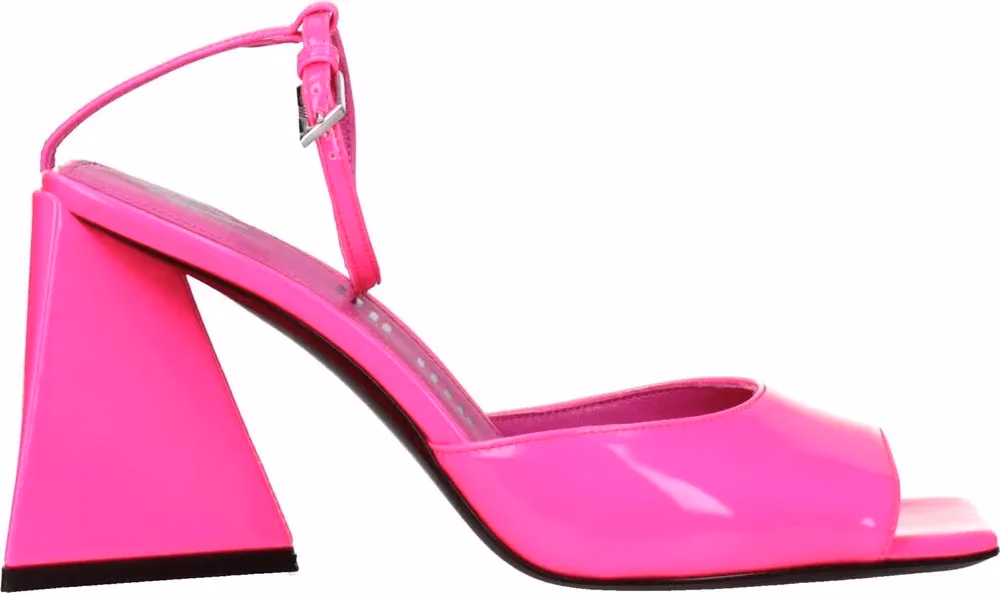 The Attico Pink Leather Stiletto Heel Sandals