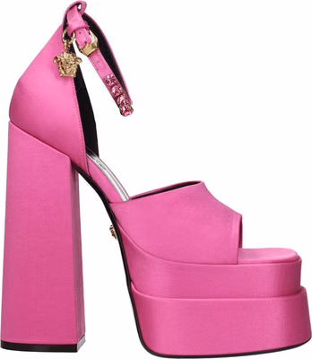 Pink Satin Platform Sandals