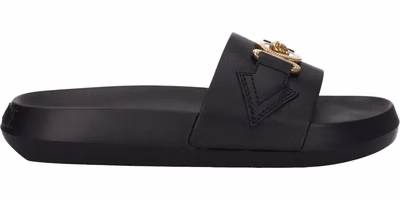 Black Leather Slippers