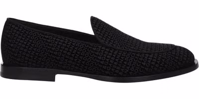 Black Velvet Slip-On Loafers