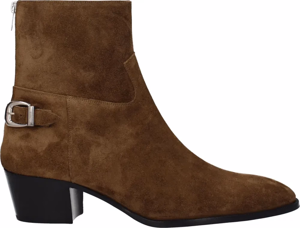 Celine Brown Leather Ankle Boots