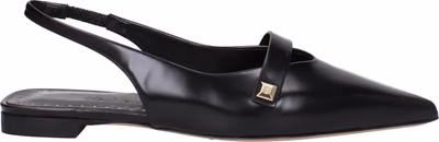 Black Leather Ballet Flats