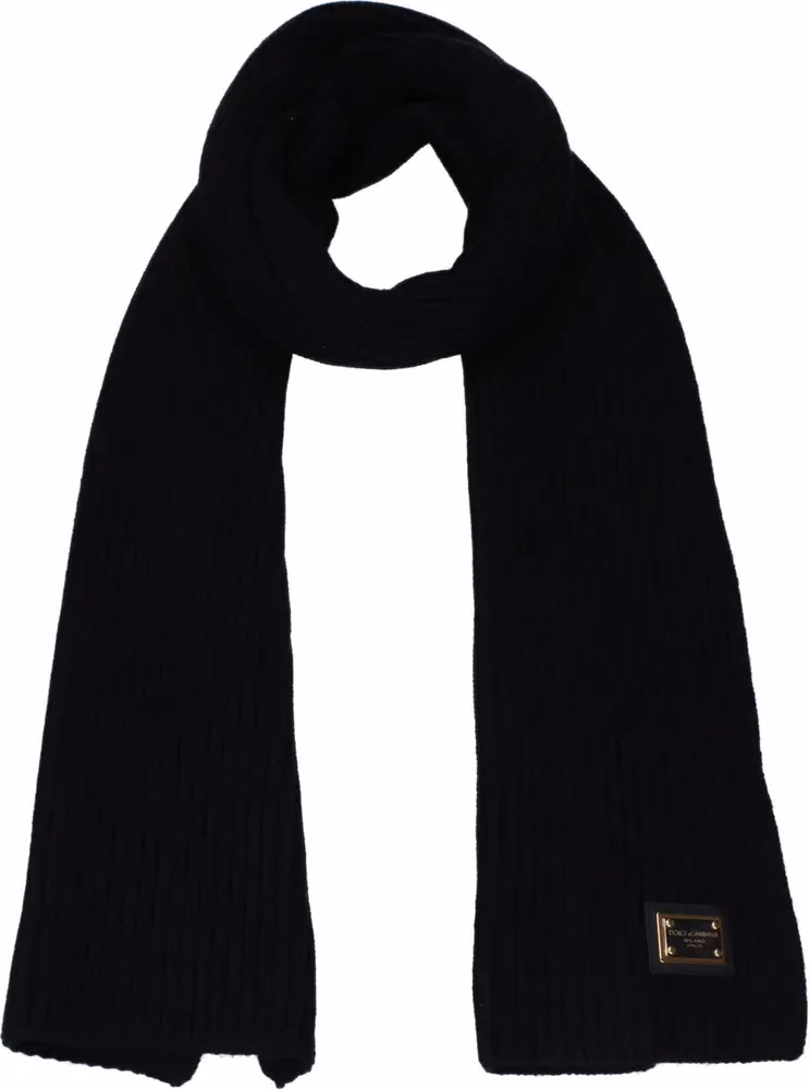 Dolce & Gabbana Black Cashmere Scarf