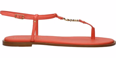 Pink Leather Flip-Flop Sandals