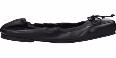 Black Leather Ballet Flats