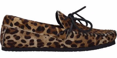 Brown Horsehair Slip-On Loafers