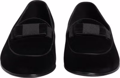 Black Velvet Loafers Formal Men Dress Shoes